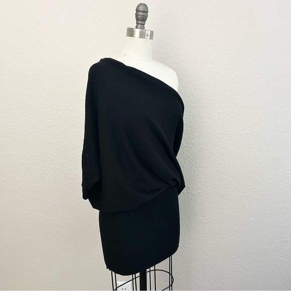 All Saints Black Off The Shoulder Sweater  Dress - Picture 3 of 5